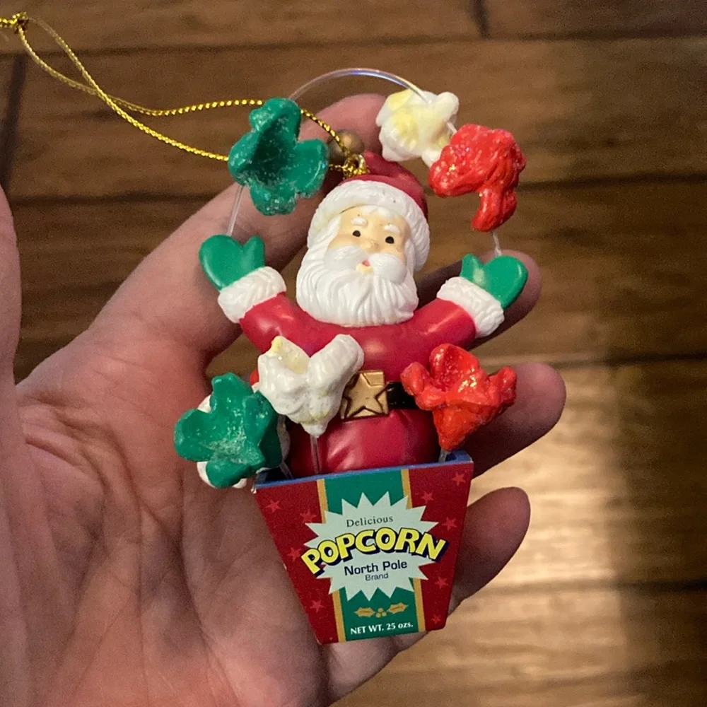 Mistletoe Magic popcorn Santa Christmas tree ornament red green movies